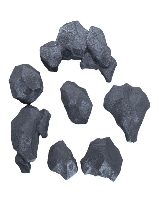 XJPONGC 7PCS Stone Boulder Bundle,Rock Terrain 40K DND Terrain Scenery for Tabletop 28mm Miniatures Wargame 3D Printed Paintable Grey - Image 3